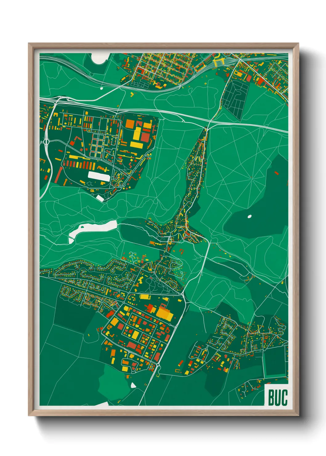 Une affiche de carte sur Buc