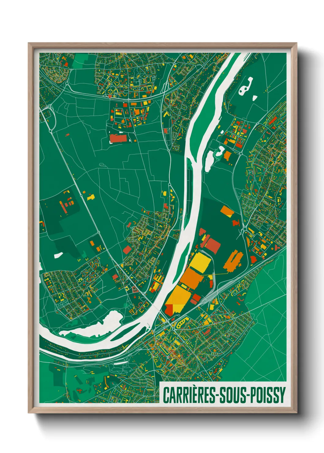 Une affiche de carte sur Carrières-sous-Poissy