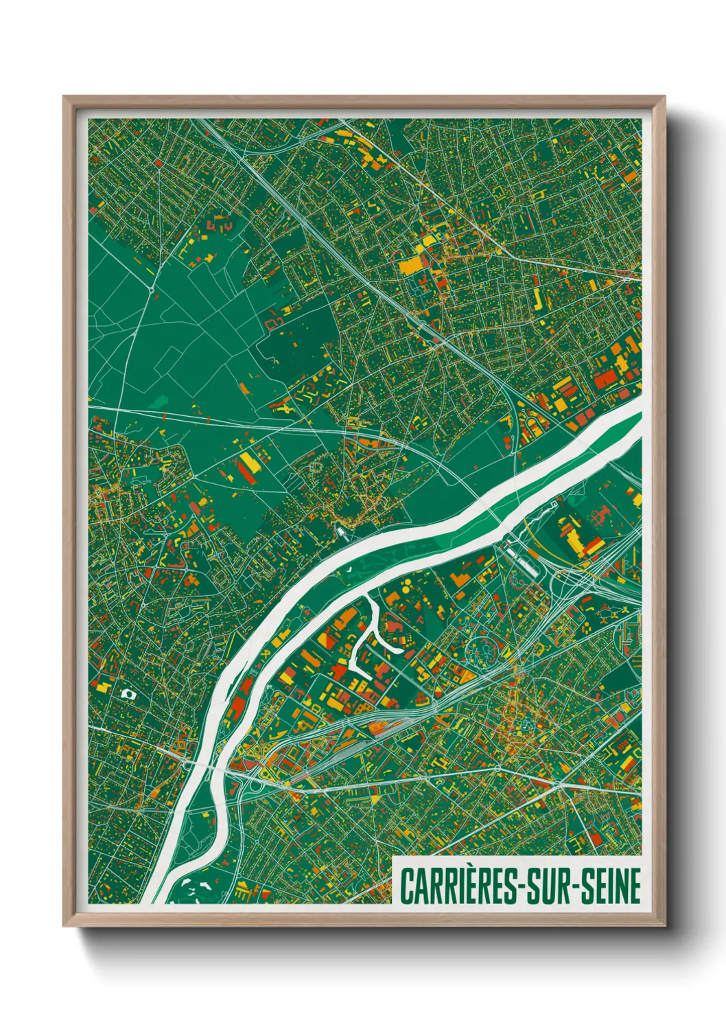Une affiche de carte sur Carrières-sur-Seine