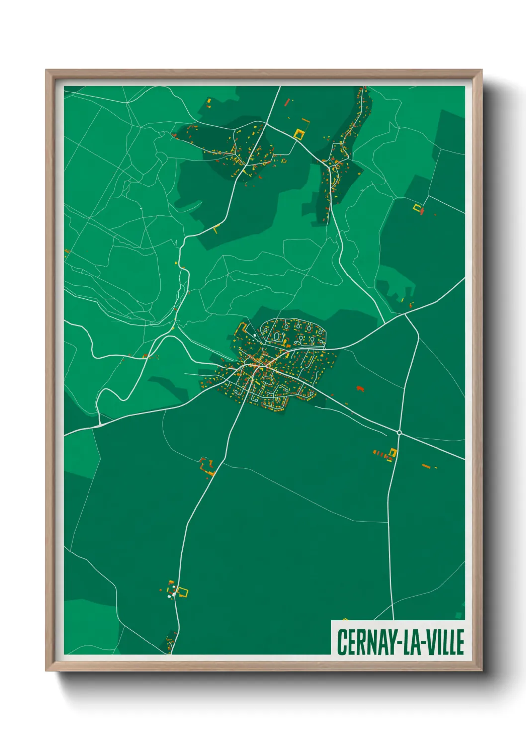 Une affiche de carte sur Cernay-la-Ville