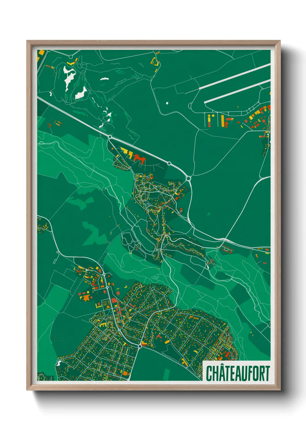 Une affiche de carte sur Châteaufort