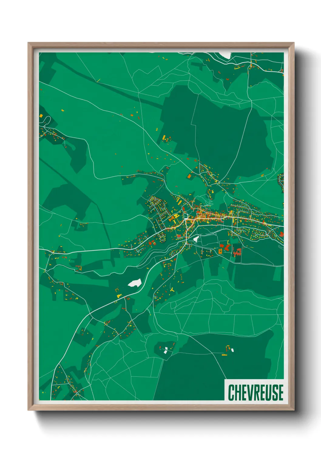 Une affiche de carte sur Chevreuse