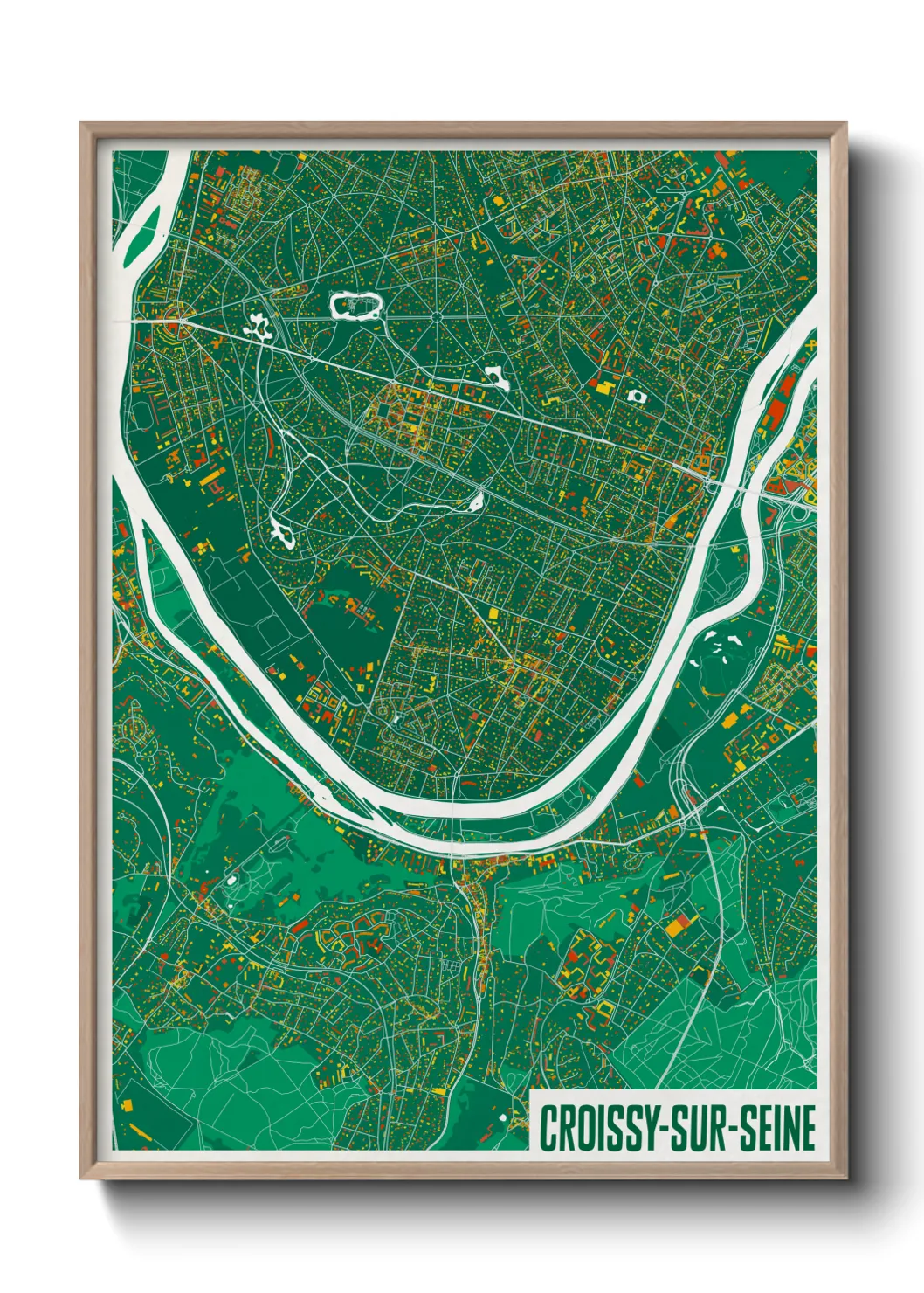 Une affiche de carte sur Croissy-sur-Seine