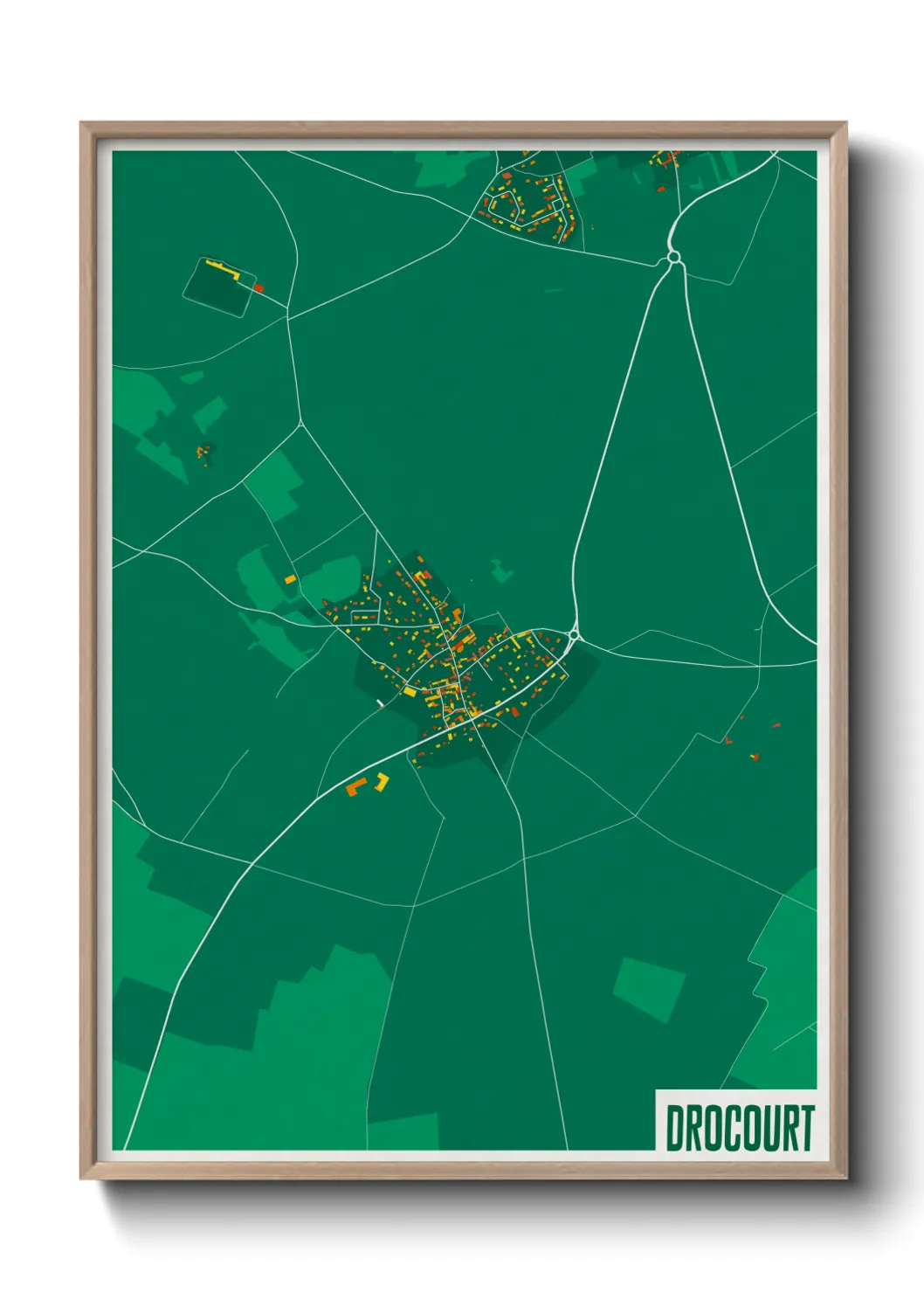 Une affiche de carte sur Drocourt