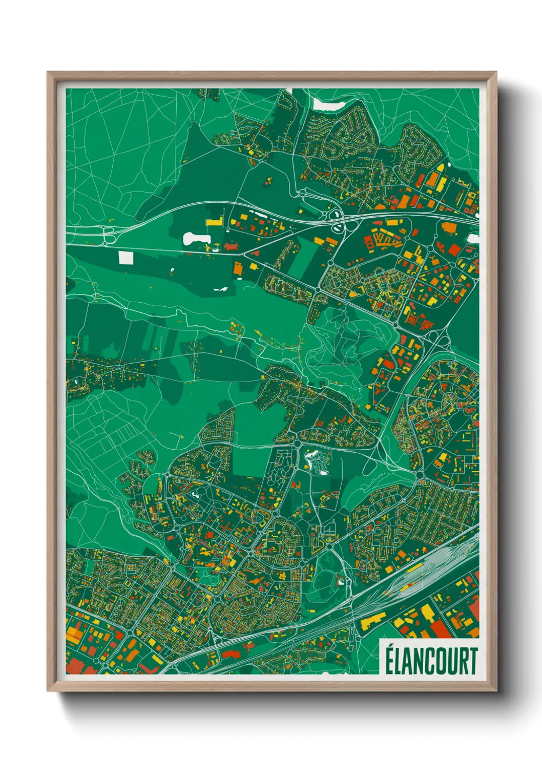 Une affiche de carte sur Élancourt