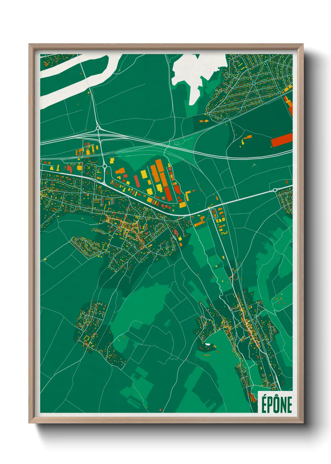 Une affiche de carte sur Épône