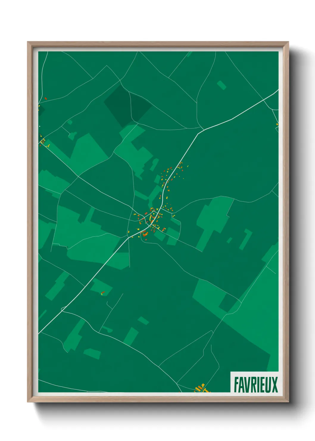 Une affiche de carte sur Favrieux