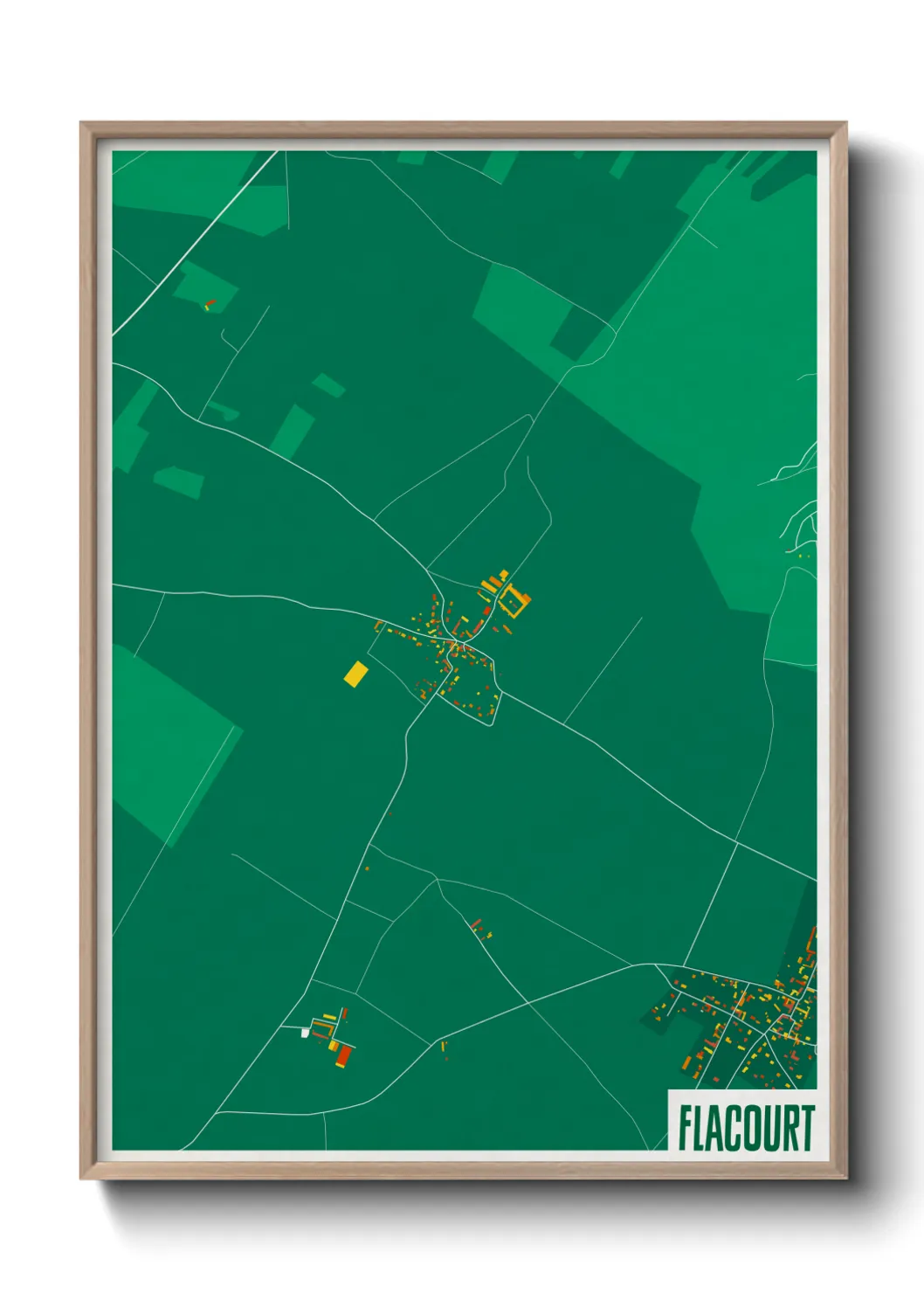 Une affiche de carte sur Flacourt