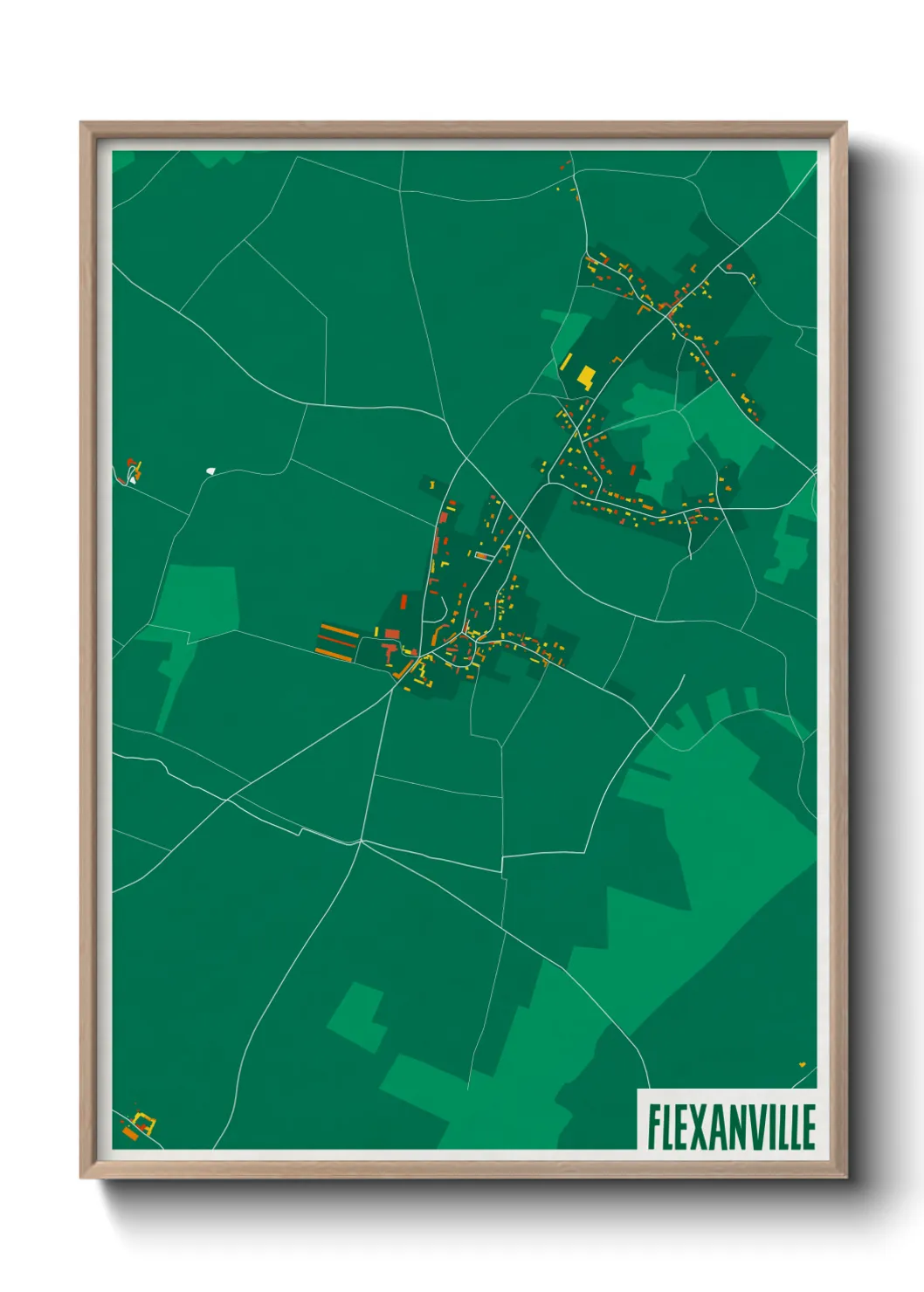 Une affiche de carte sur Flexanville