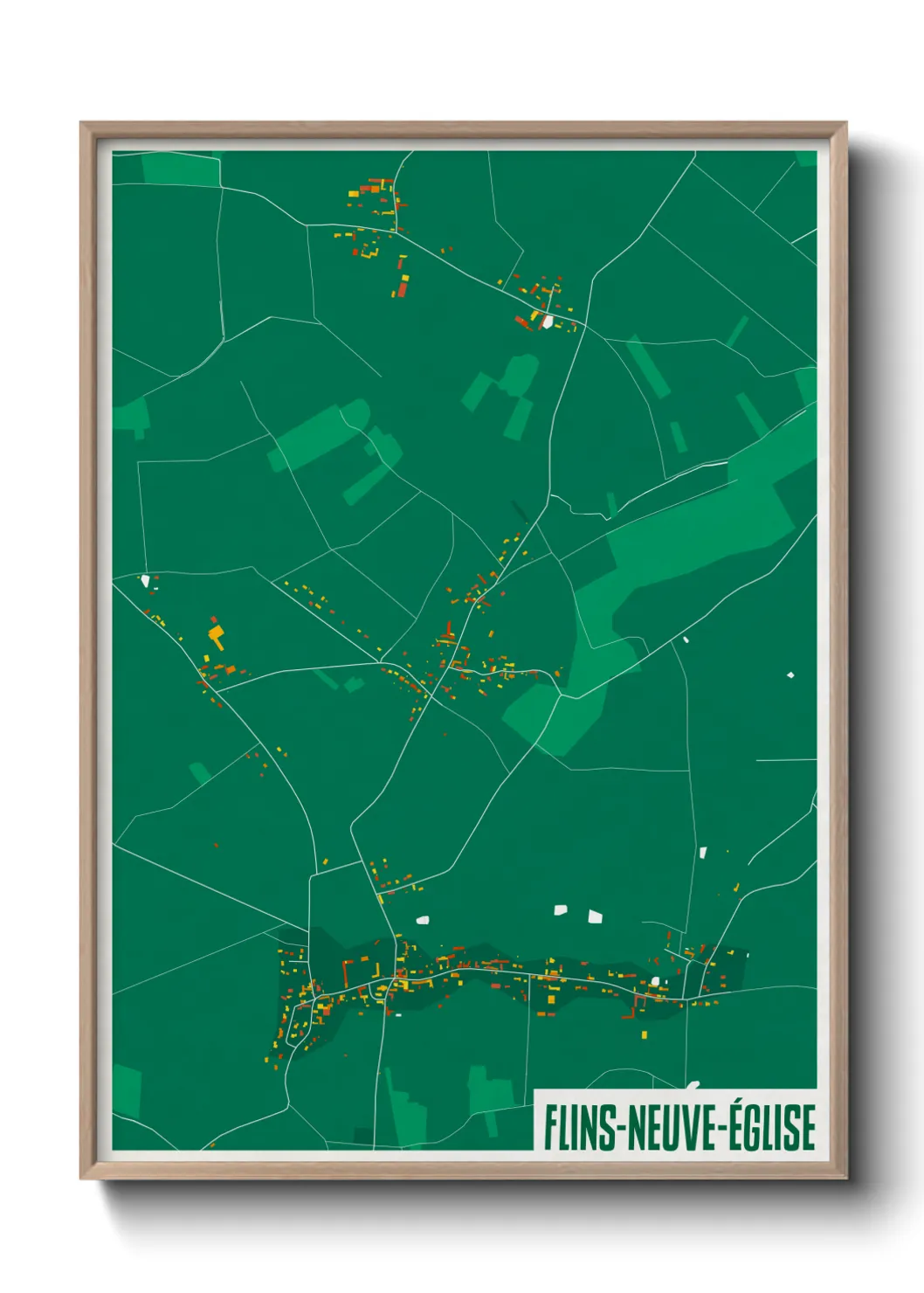 Une affiche de carte sur Flins-Neuve-Église