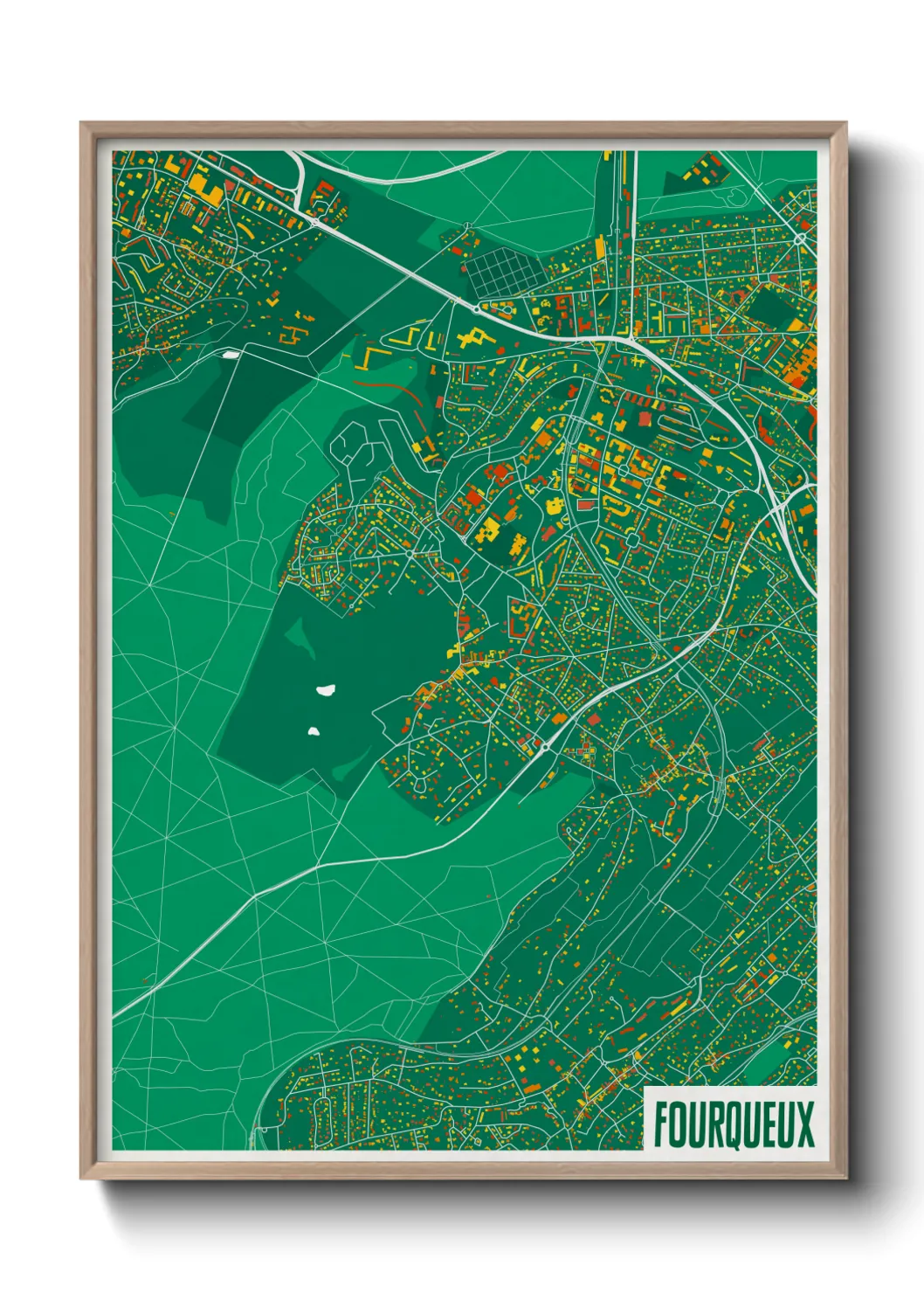 Une affiche de carte sur Fourqueux
