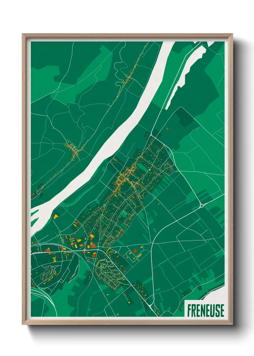 Une affiche de carte sur Freneuse