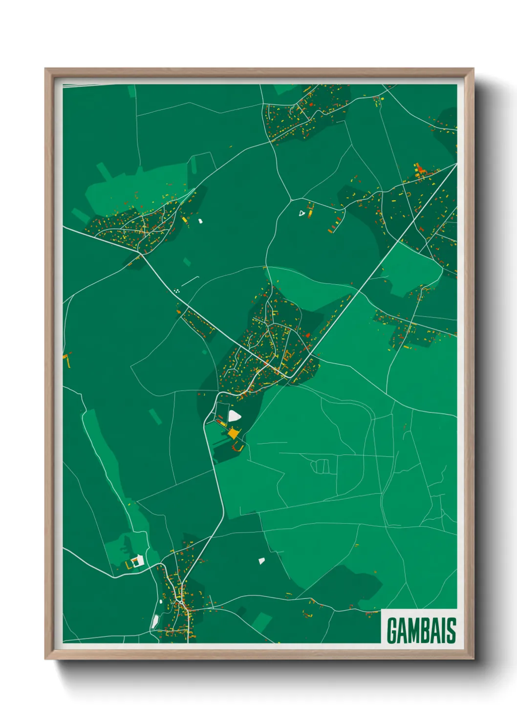 Une affiche de carte sur Gambais