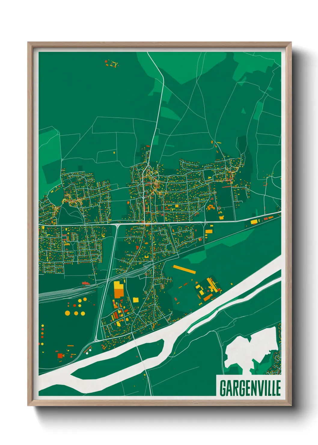 Une affiche de carte sur Gargenville