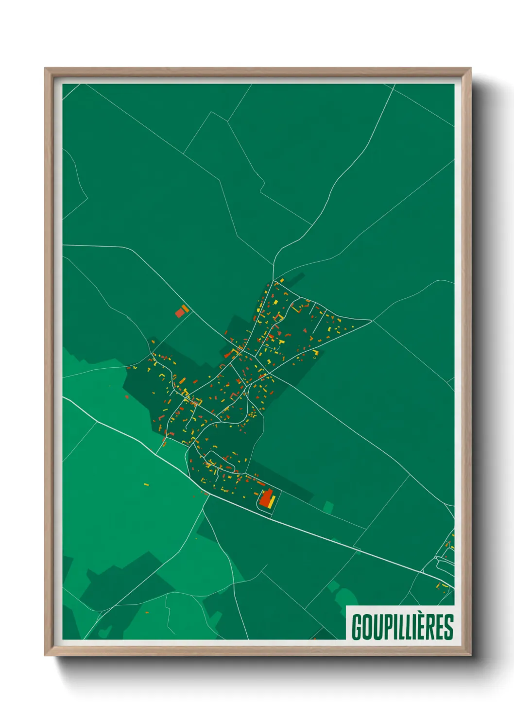 Une affiche de carte sur Goupillières