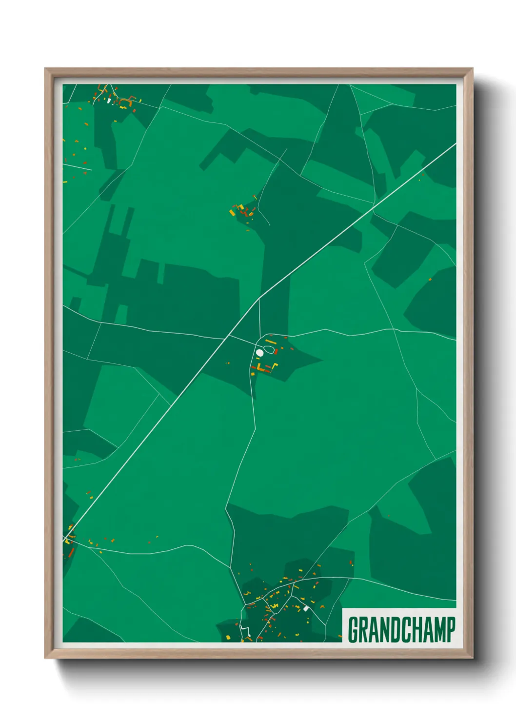 Une affiche de carte sur Grandchamp