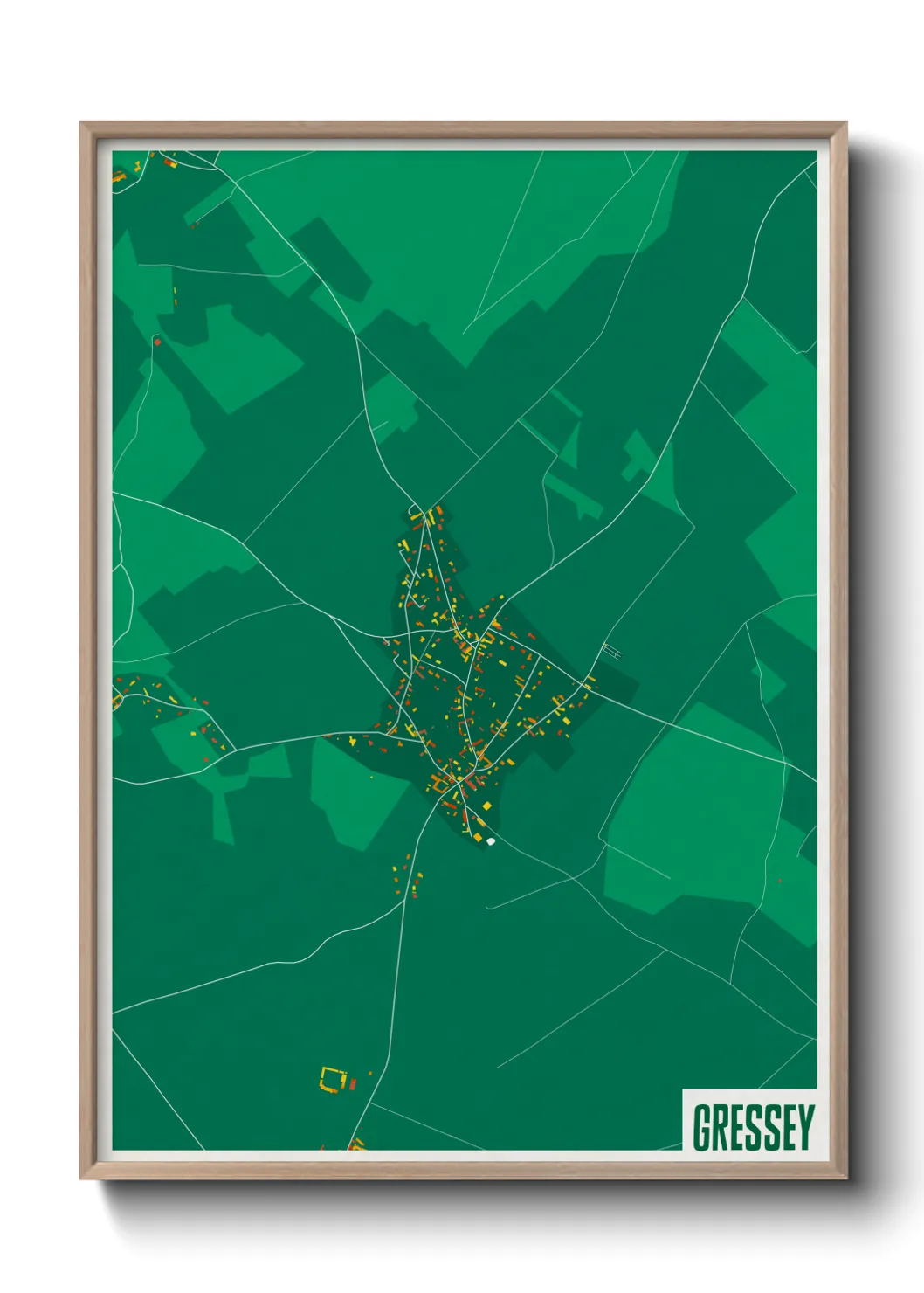 Une affiche de carte sur Gressey