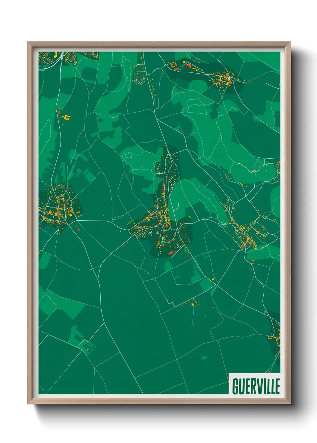 Une affiche de carte sur Guerville