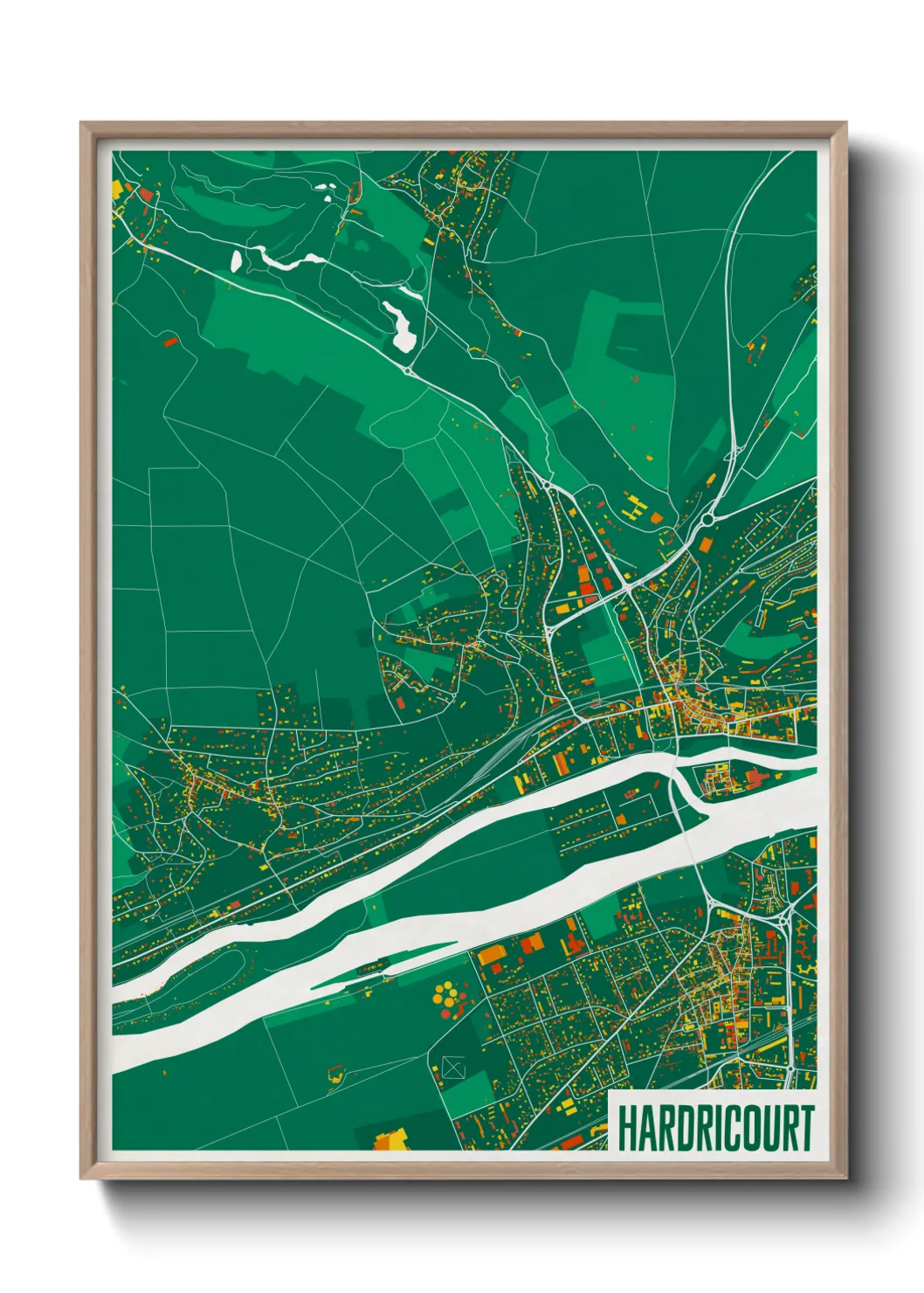 Une affiche de carte sur Hardricourt