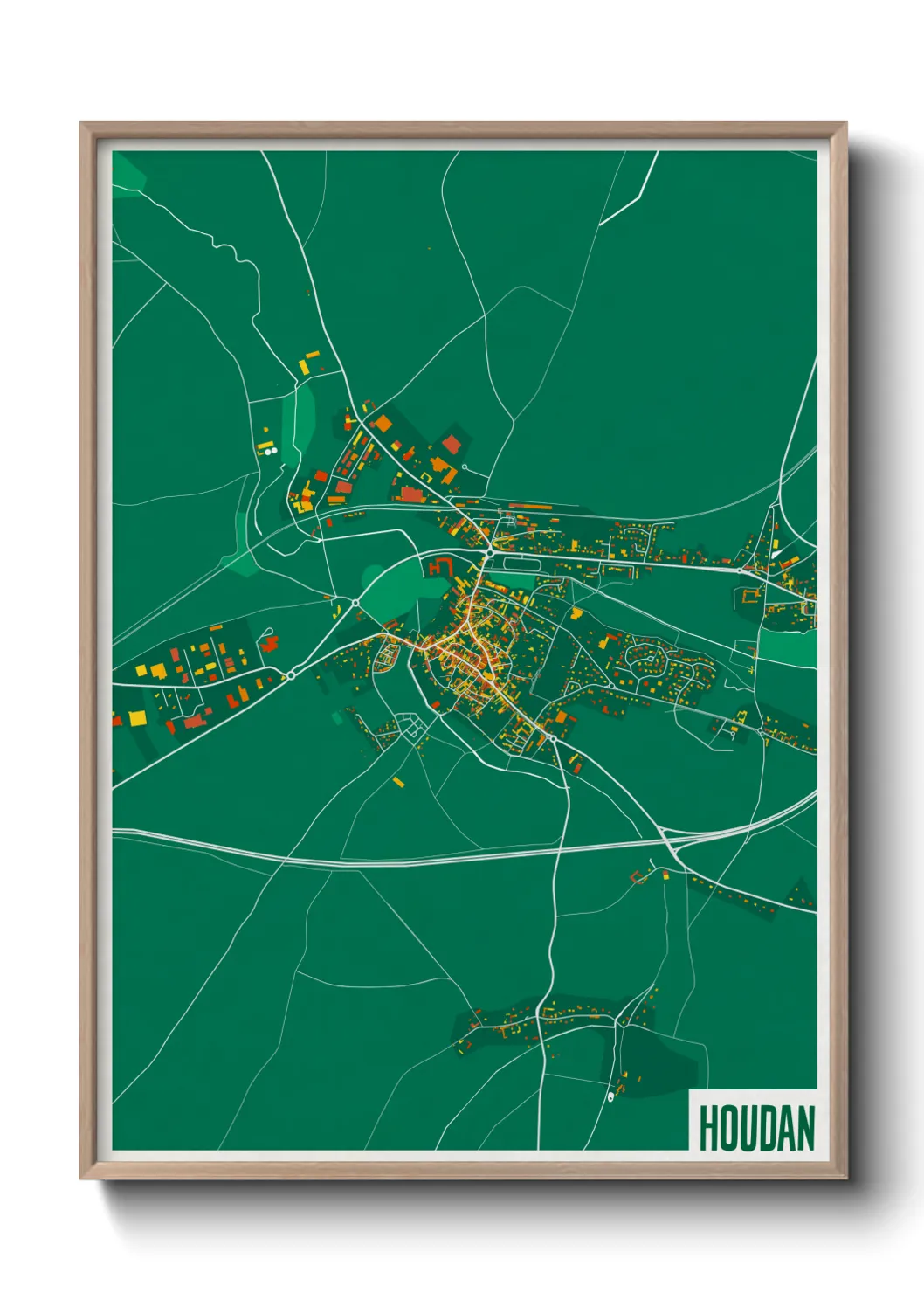 Une affiche de carte sur Houdan
