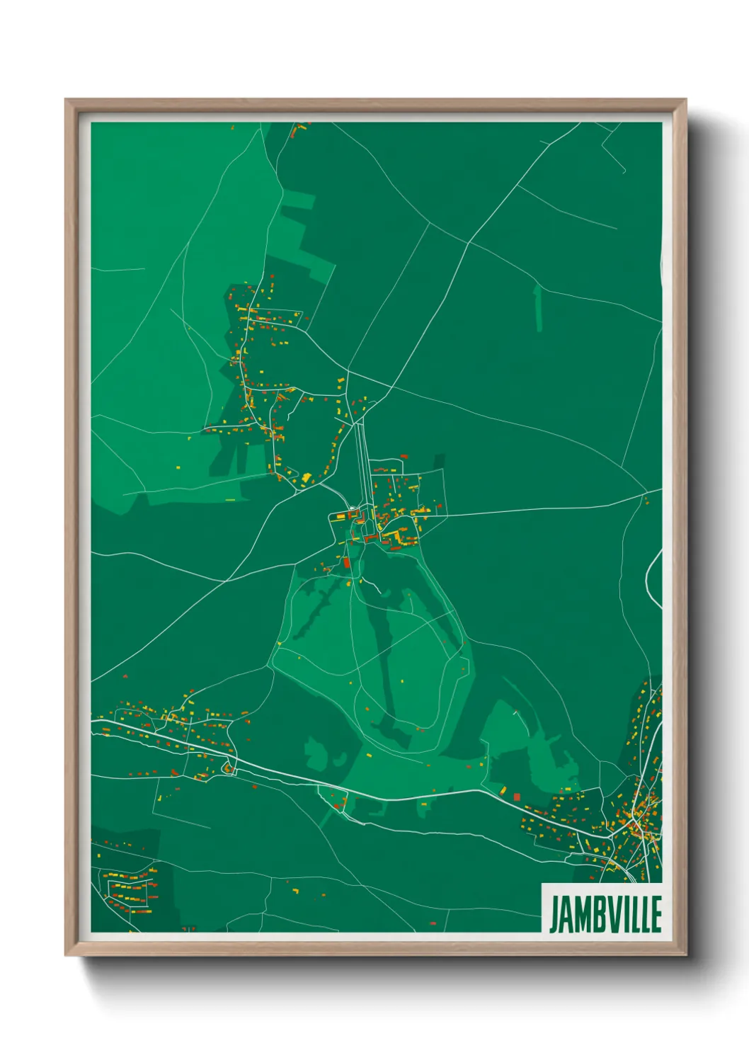 Une affiche de carte sur Jambville