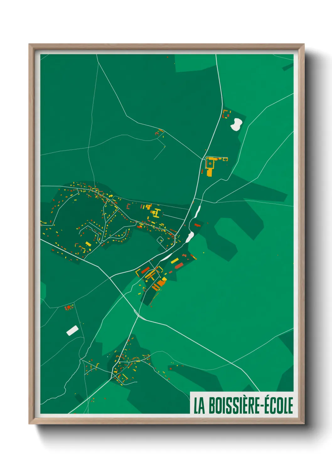 Une affiche de carte sur La Boissière-École