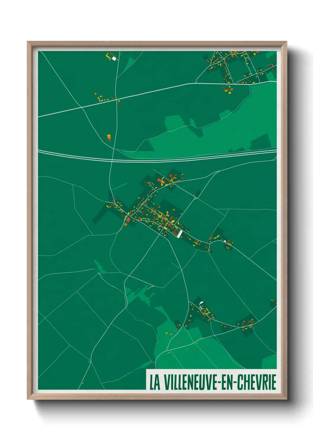 Une affiche de carte sur La Villeneuve-en-Chevrie