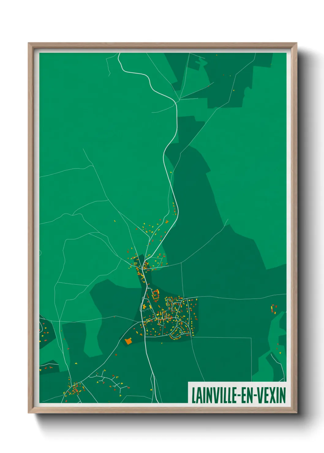 Une affiche de carte sur Lainville-en-Vexin
