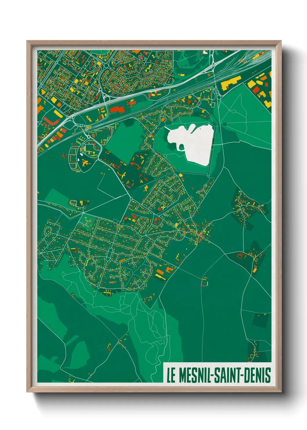 Une affiche de carte sur Le Mesnil-Saint-Denis