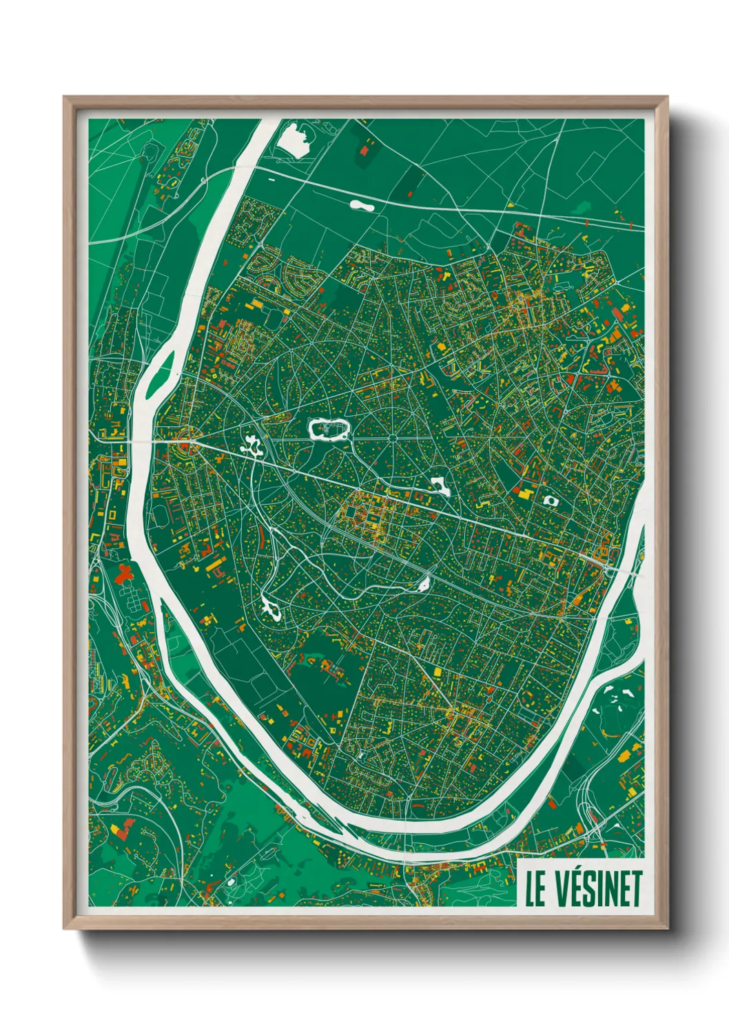 Une affiche de carte sur Le Vésinet