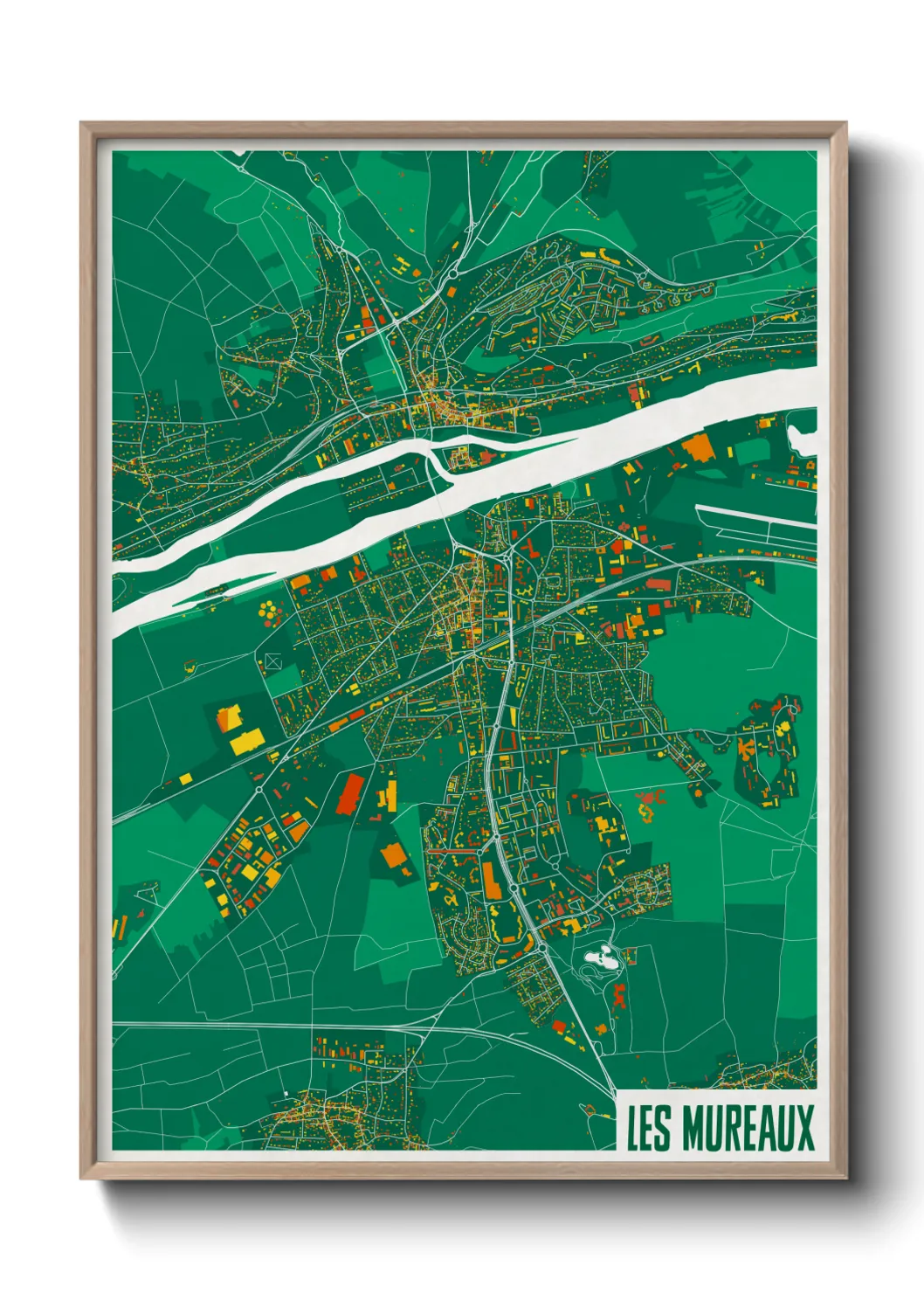 Une affiche de carte sur Les Mureaux