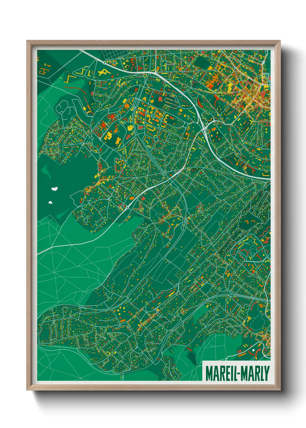 Une affiche de carte sur Mareil-Marly