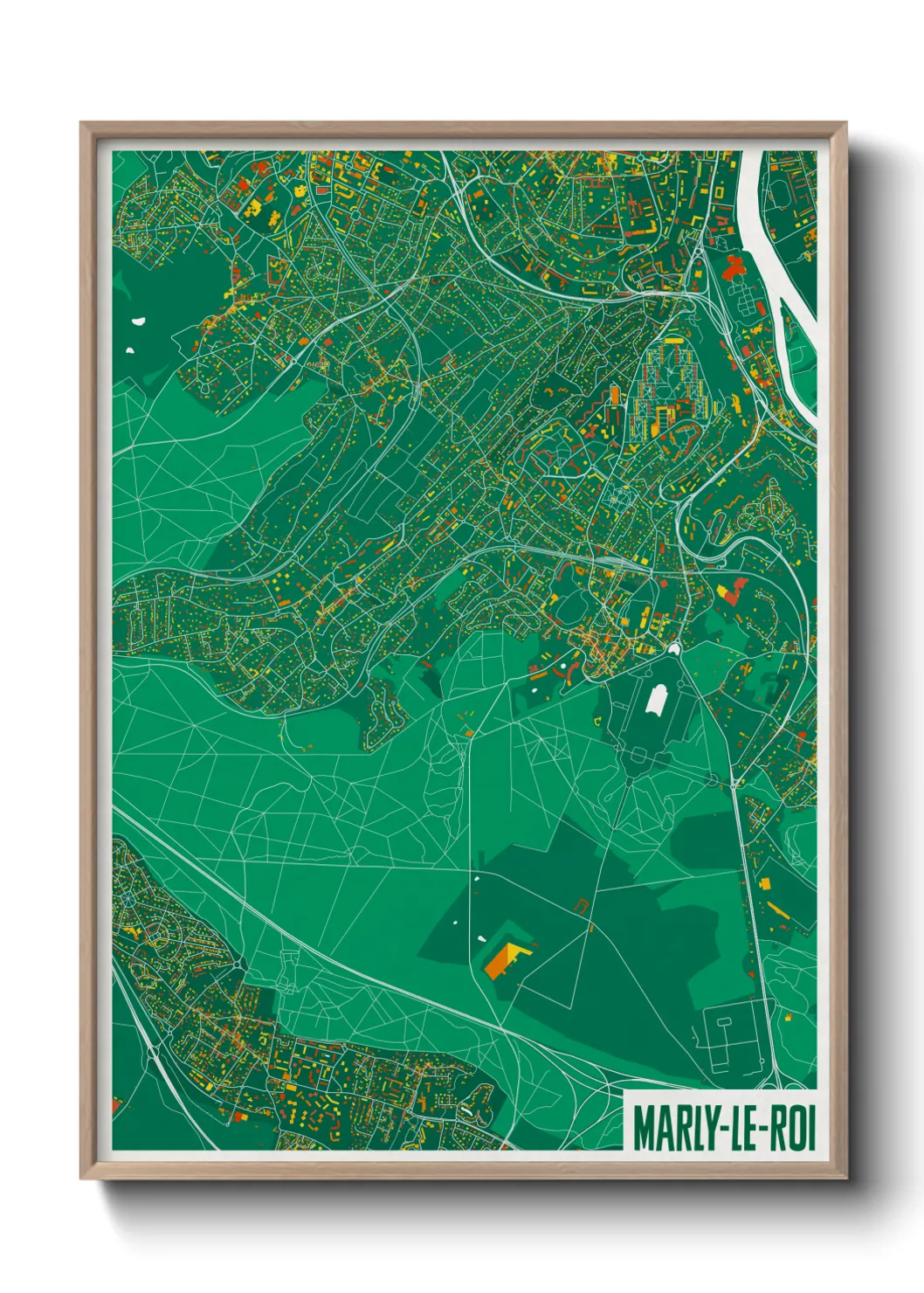 Une affiche de carte sur Marly-le-Roi