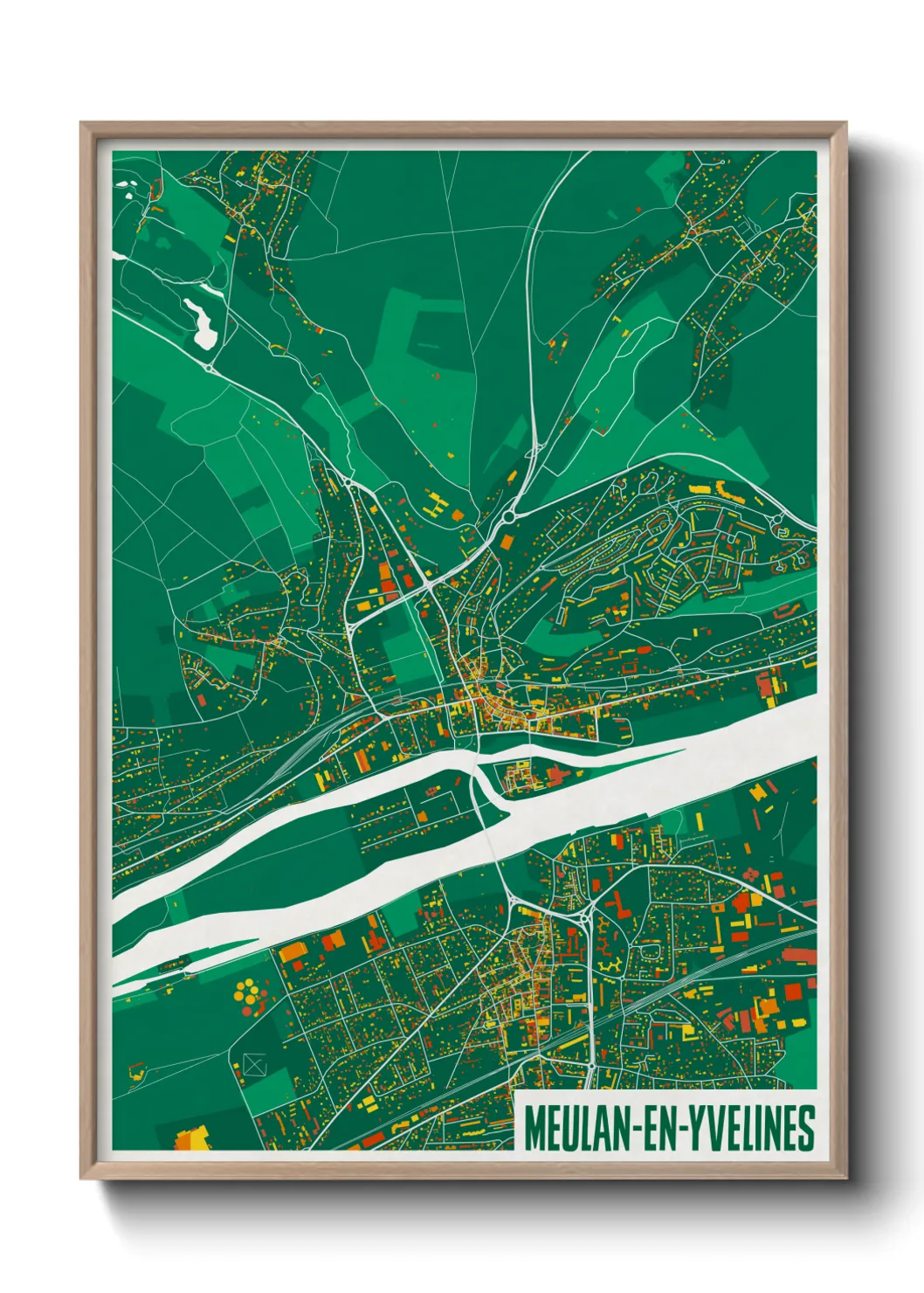 Une affiche de carte sur Meulan-en-Yvelines