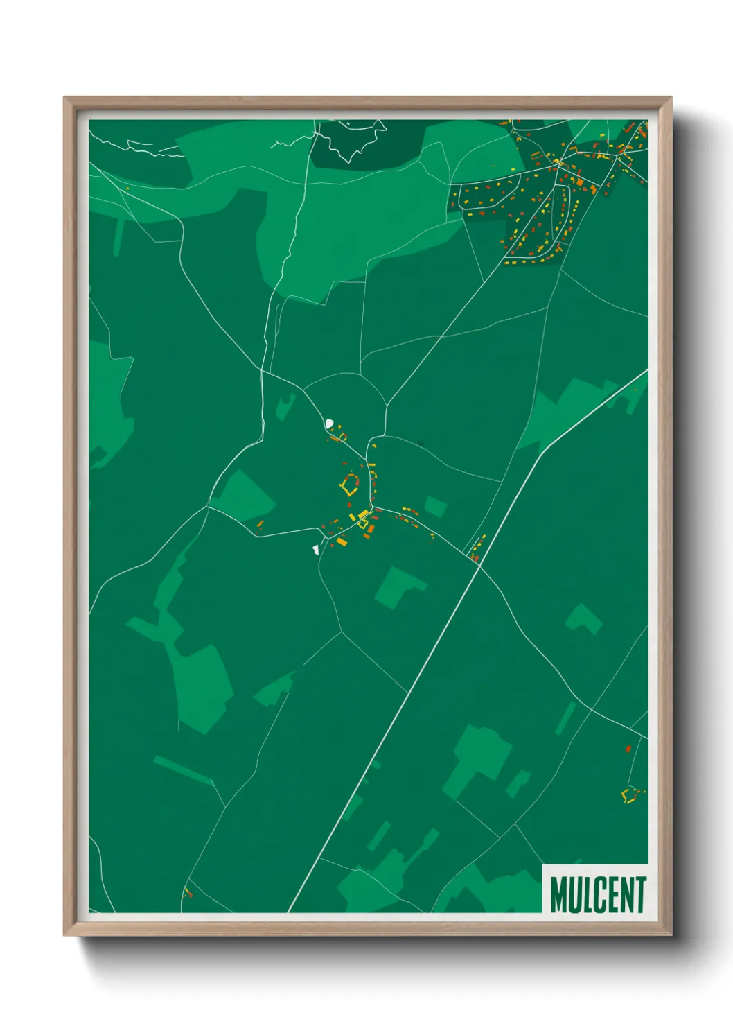 Une affiche de carte sur Mulcent