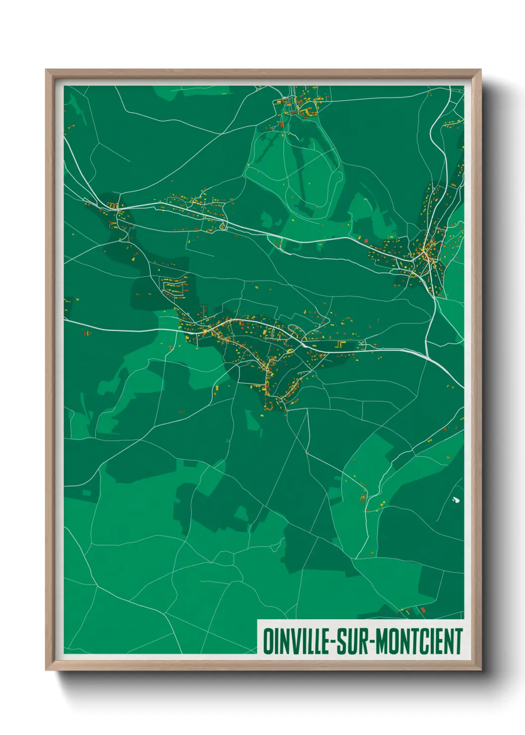 Une affiche de carte sur Oinville-sur-Montcient