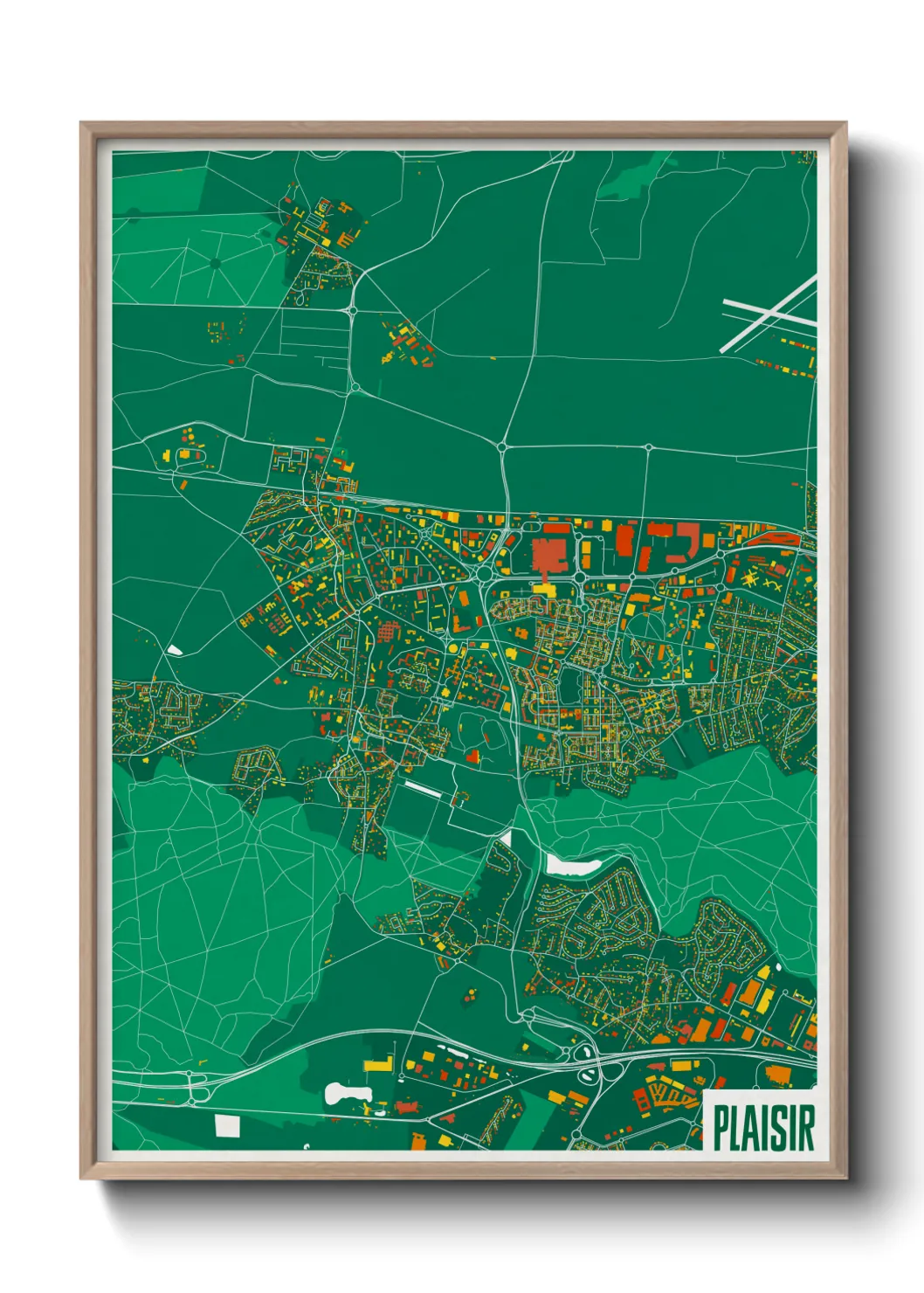 Une affiche de carte sur Plaisir