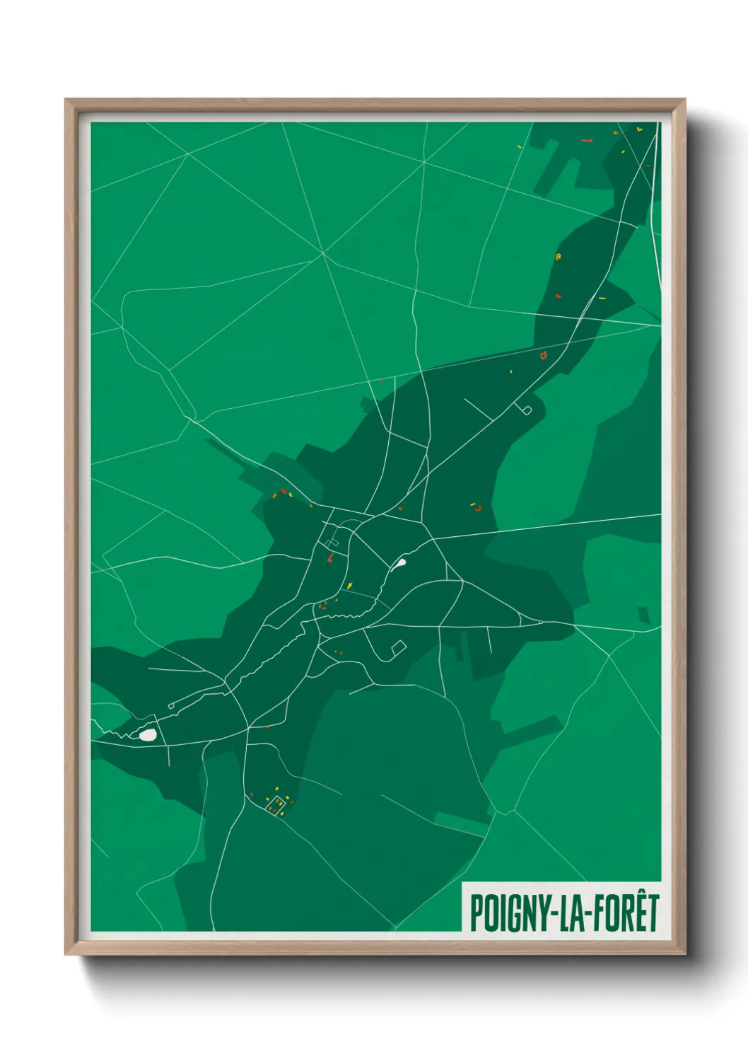 Une affiche de carte sur Poigny-la-Forêt