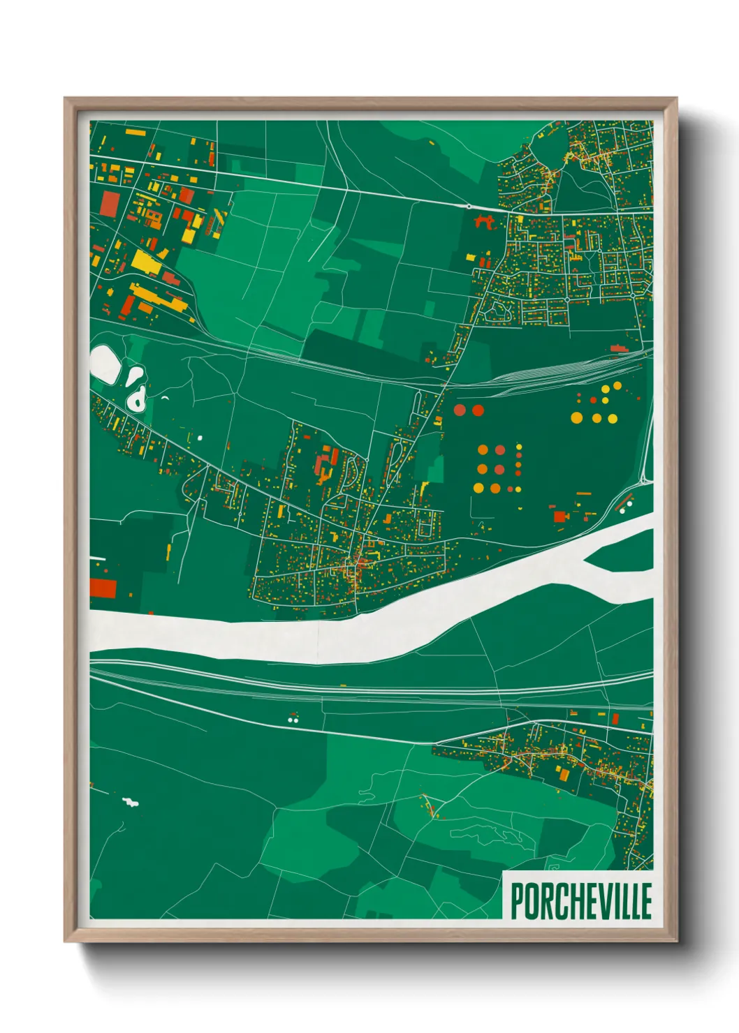 Une affiche de carte sur Porcheville
