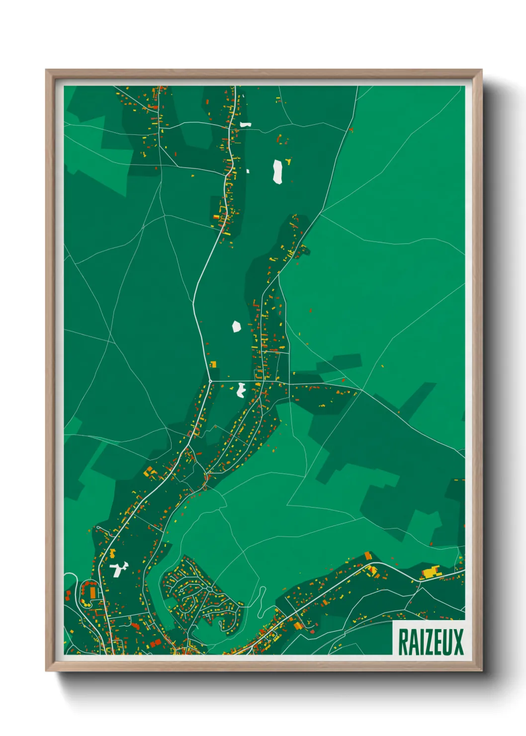 Une affiche de carte sur Raizeux