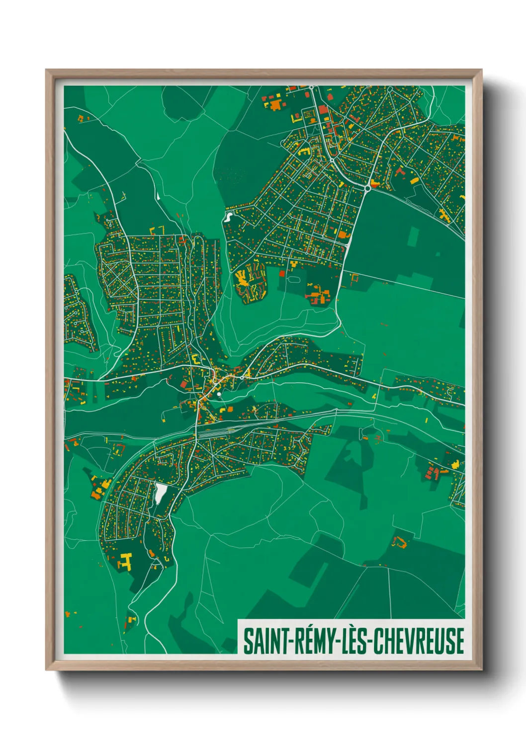 Une affiche de carte sur Saint-Rémy-lès-Chevreuse