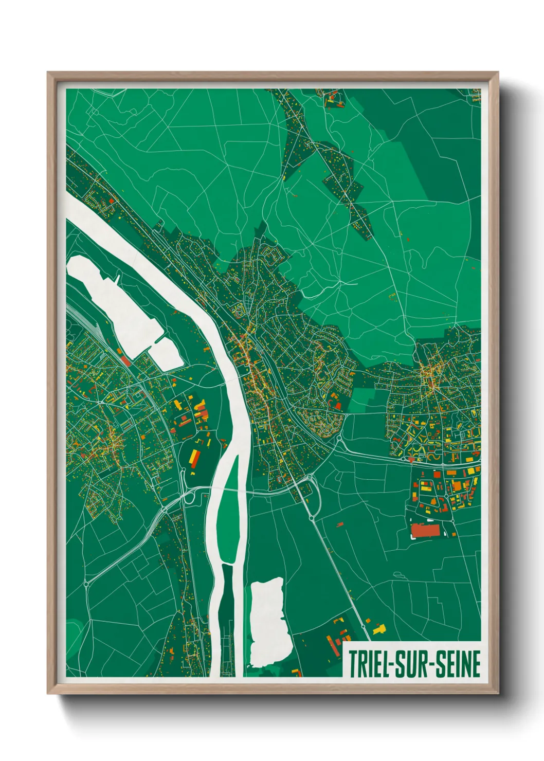 Une affiche de carte sur Triel-sur-Seine