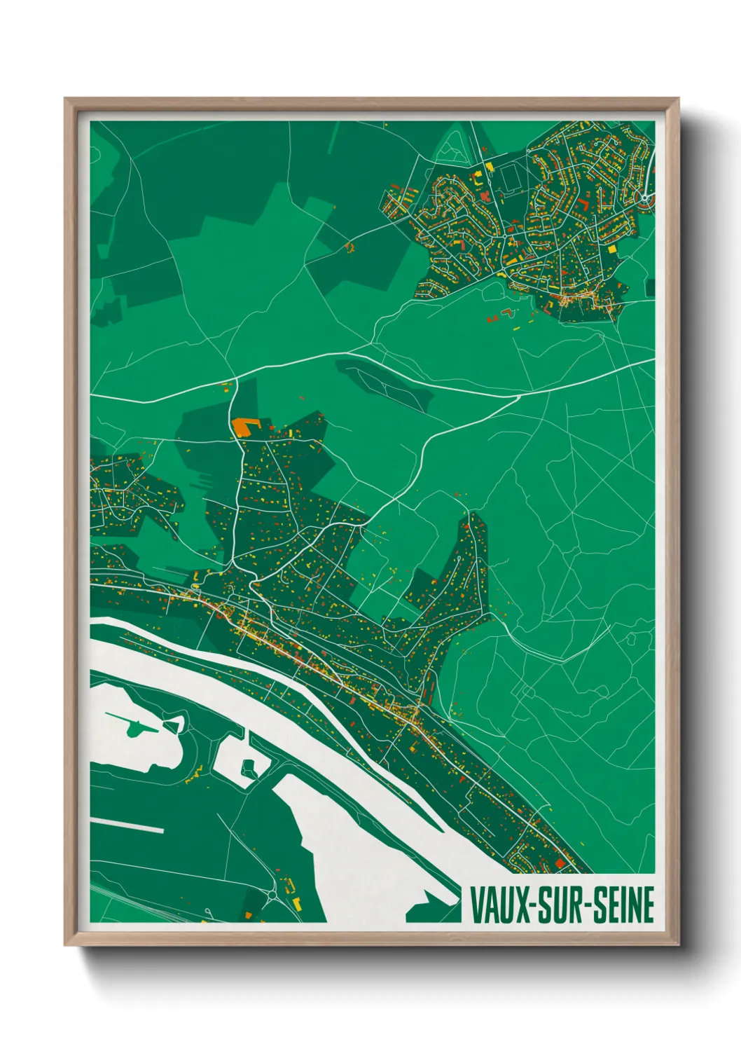 Une affiche de carte sur Vaux-sur-Seine