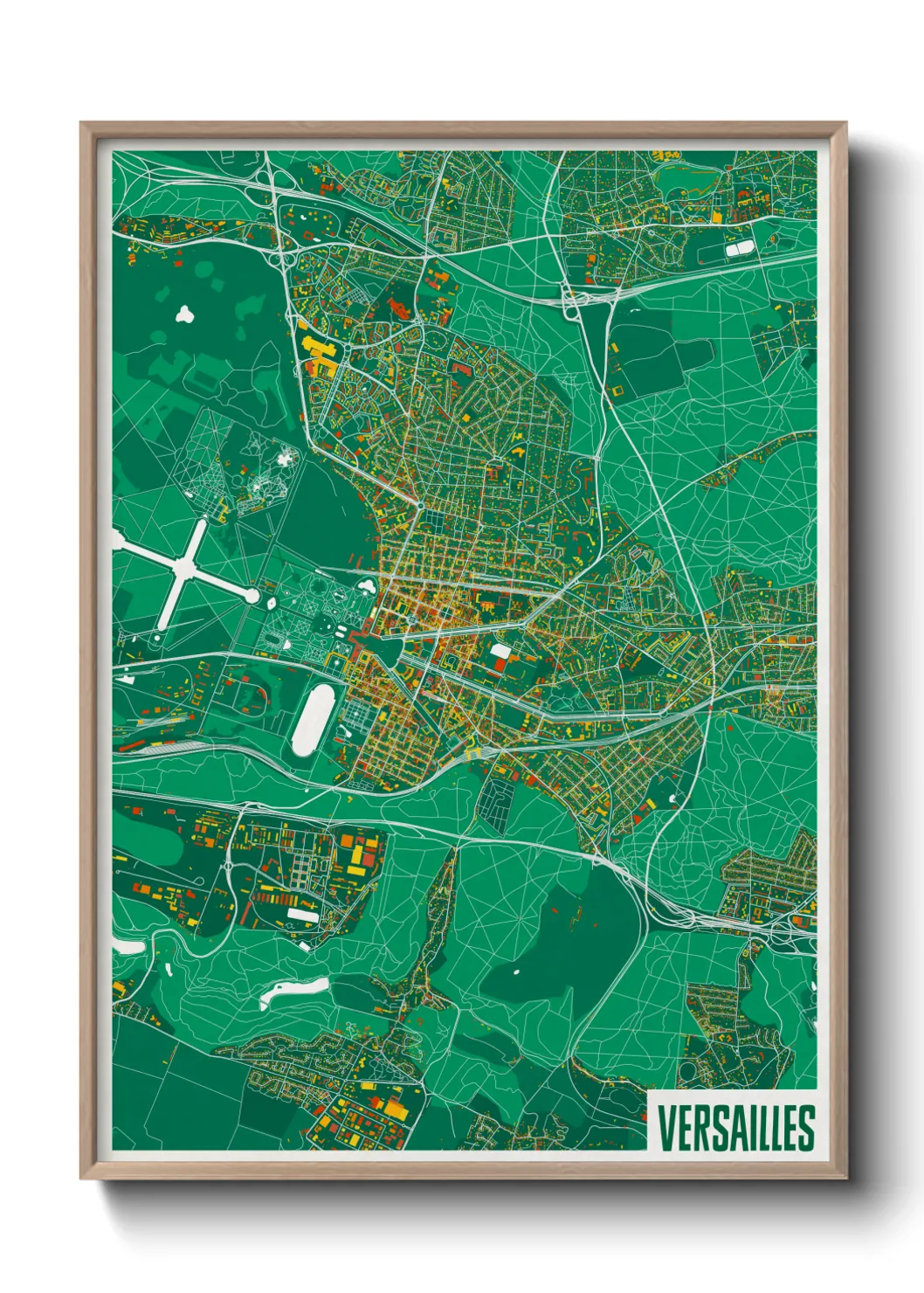 Une affiche de carte sur Versailles
