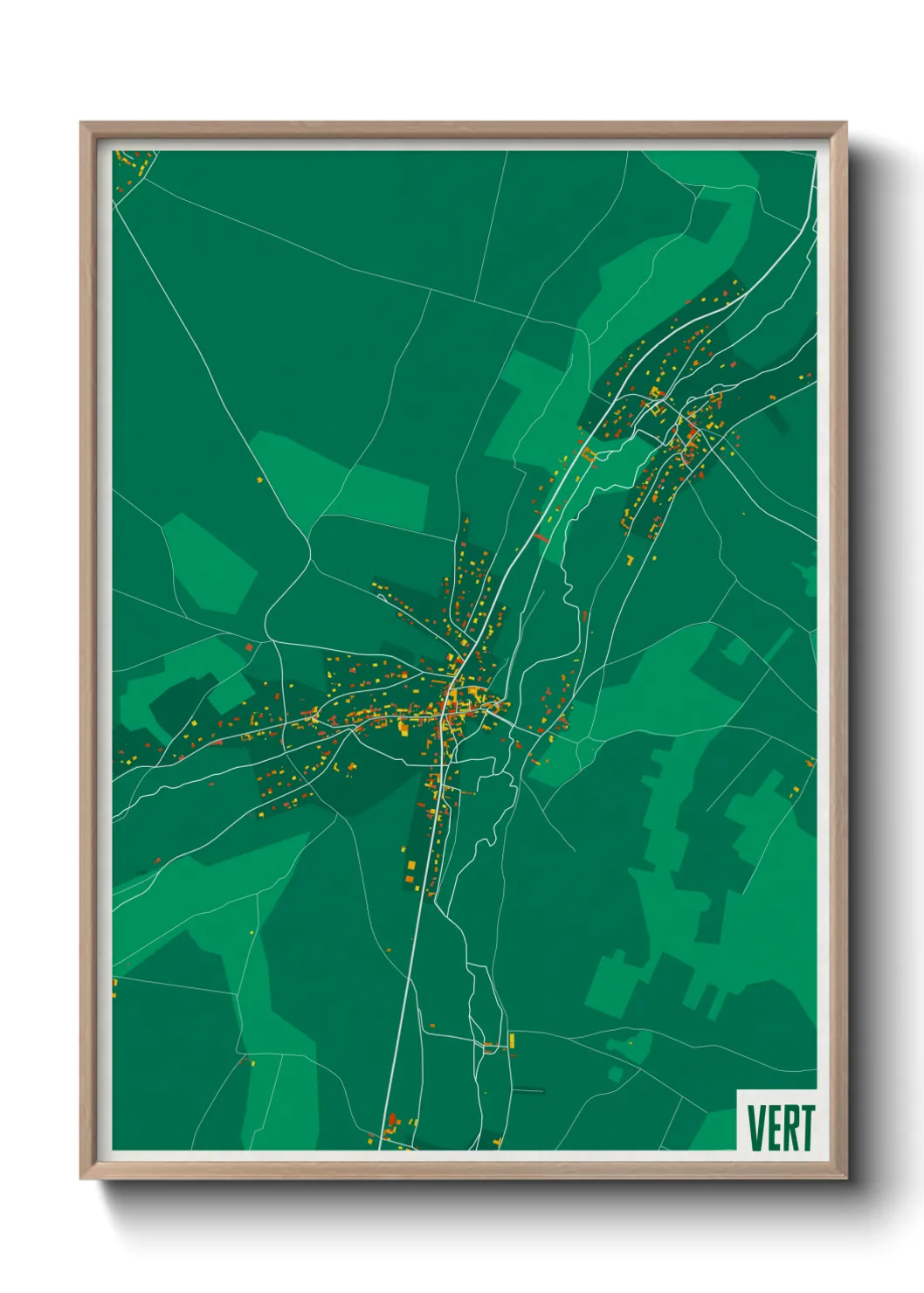Une affiche de carte sur Vert