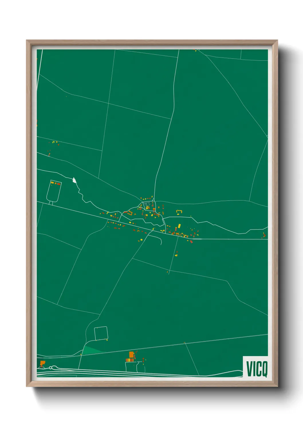 Une affiche de carte sur Vicq