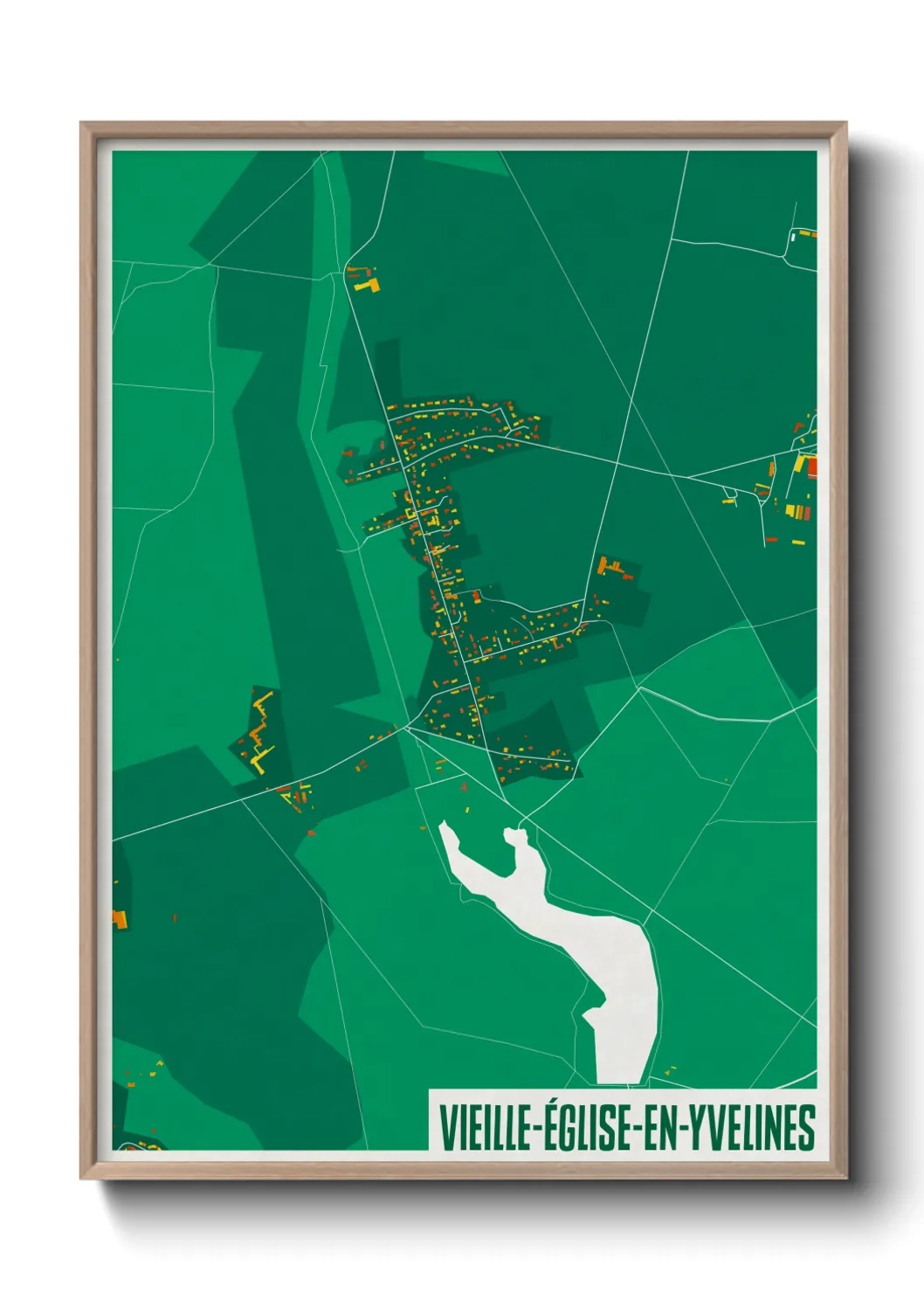Une affiche de carte sur Vieille-Église-en-Yvelines