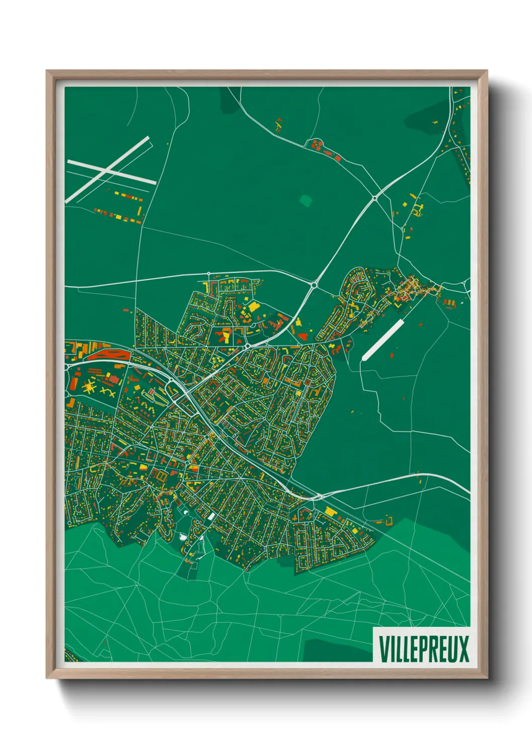 Une affiche de carte sur Villepreux