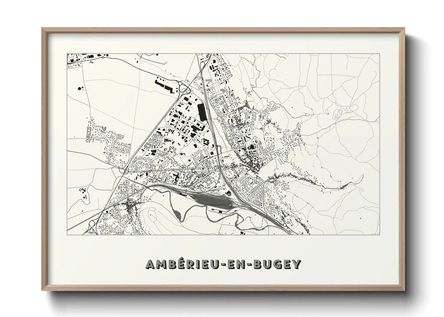 Une affiche de carte sur Ambérieu-en-Bugey