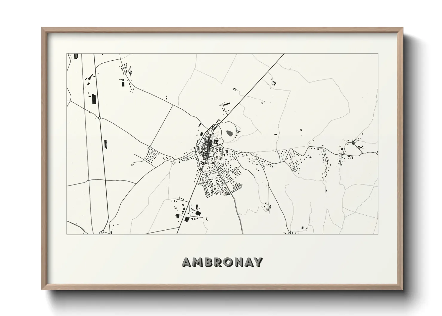 Une affiche de carte sur Ambronay